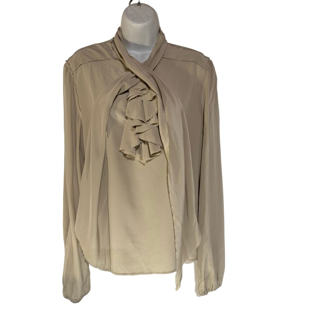 Lanvin Silk Tie Ruffle Collar 42